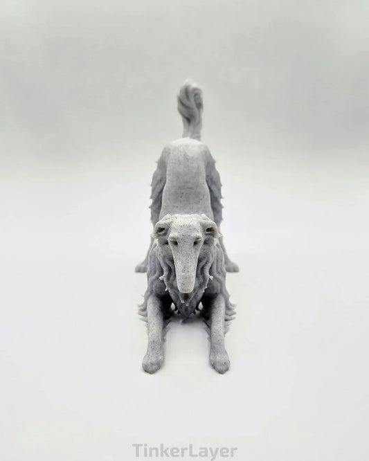 Playful Borzoi Statue