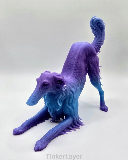 Playful Borzoi Statue