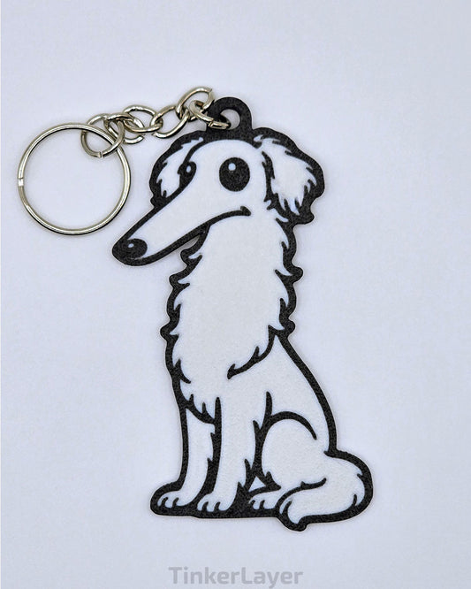 Borzoi Keychain (Chibi Style)