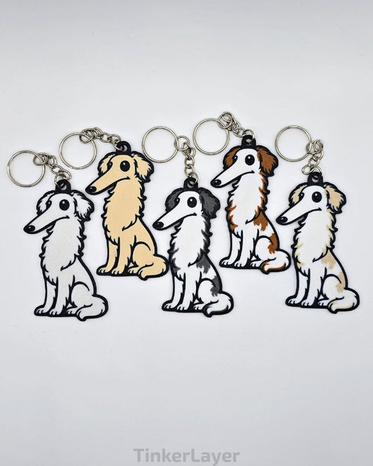 Borzoi Keychain (Chibi Style)