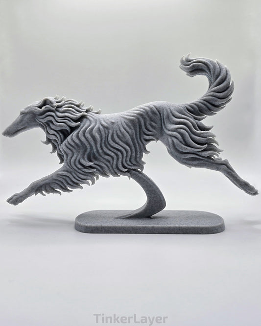 Running Borzoi Statue