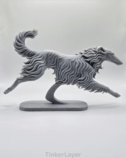 Running Borzoi Statue