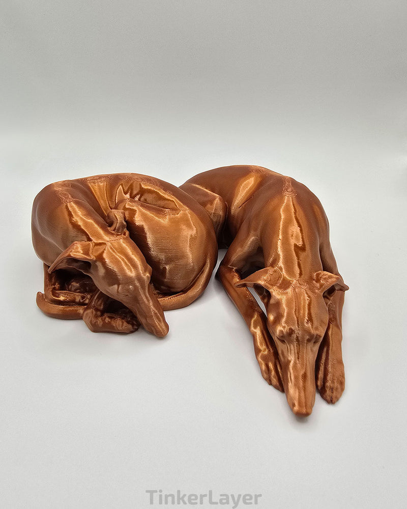Cuddling Whippets statue by TinkerLayer