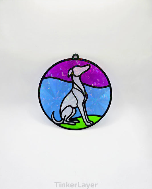 Sitting Whippet Suncatcher