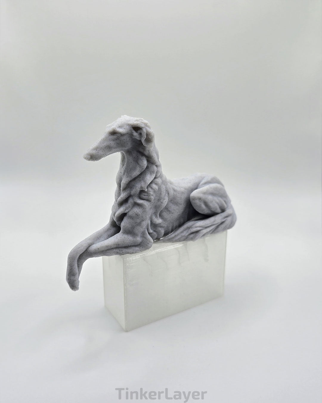 Borzoi Shelf Lounger in Marble PLA, side view