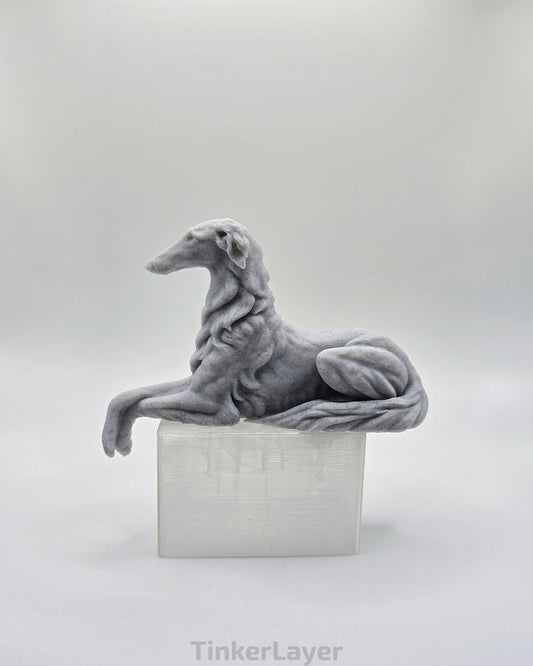 Borzoi Shelf Lounger in Marble PLA, front three-quarter view